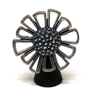 Robert Larin Brooch - Abstract Flower Pin - Modernist Brutalist